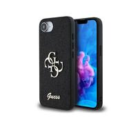 Guess PU Fixed Glitter 4G Metal Logo Case for iPhone 16e Black