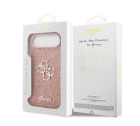 Guess PU Fixed Glitter Big 4G Metal Logo Case for iPhone 17 Air 6.5" Pink