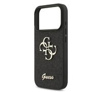 Guess PU Fixed Glitter Big 4G Metal Logo Case for iPhone 17 Pro 6.3" Black