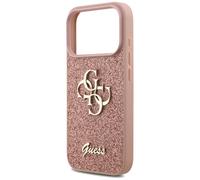 Guess PU Fixed Glitter Big 4G Metal Logo Case for iPhone 17 Pro 6.3" Pink