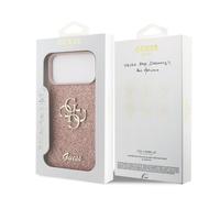 CG MOBILE Guess Fixed Glitter Large 4G Case for iPhone 17 Pro Max (Pink)