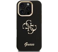 Guess PU Grained 4G Logo Stand Camera Frame Case for iPhone 16 Pro Max 6.9" Black - GUHCP16XPCS4GSK