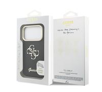 Guess PU Grained 4G Logo Stand Camera Frame Case for iPhone 17 Pro 6.3" Black