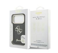 Guess PU Grained 4G Logo Stand Camera Frame Case for iPhone 17 Pro 6.3" Black - GUHCP17LPCS4GSK