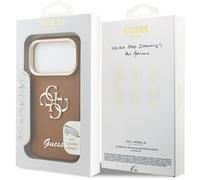 Guess PU Grained 4G Logo Stand Camera Frame Case for iPhone 17 Pro 6.3" Brown - GUHCP17LPCS4GSW