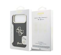 Guess PU Grained 4G Logo Stand Camera Frame Case for iPhone 17 Pro Max Brown