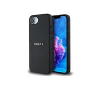 CG MOBILE Guess Grained Ring Compatible with MagSafe Case for iPhone 16e (Black)