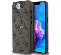 Guess PU Leather 4G Colored Ring Case with MagSafe for iPhone 16e 6.1" Brown - GUHMPSE4G4GFRW