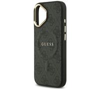 Guess PU Leather 4G Gold Frame Case with MagSafe for iPhone 17 6.3" Black -GUHMP17SP4MSEGCK