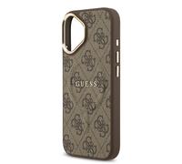 Guess PU Leather 4G Gold Frame Case with MagSafe for iPhone 17 6.3" Brown - GUHMP17SP4MSEGCW