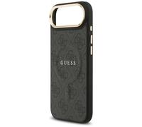 Guess PU Leather 4G Gold Frame Case with MagSafe for iPhone 17 Air 6.5" Black