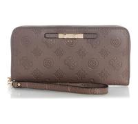 GUESS Purse Carmella SLG Large Zip Around Wallet Taupe Logo