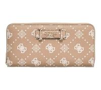 GUESS Purse Carrie Logo Large Zip Around Wallet Biscotti Logo Beige