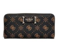 GUESS Purse Carrie Logo Large Zip Around Wallet Espresso Logo Dark Brown