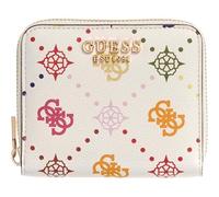 GUESS Purse Carrie Logo SLG Small Zip Around Biscotti Logo Beige