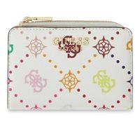 GUESS Purse Emelie Logo SLG Zip Around Card Case Bone Logo Multicolored
