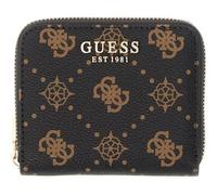 GUESS Purse Emelie Logo SLG Zip Around Espresso Logo Dark Brown