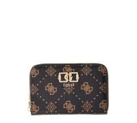 GUESS Purse Emelie Logo SLG Zip Around Wallet Espresso Logo Dark Brown