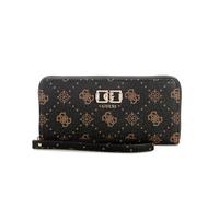 GUESS Women's Espresso Printed Pu Emelie Logo Large Zip-Around Wallet