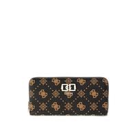 GUESS Purse Emelie Logo SLG Zip Around Wallet Espresso Logo Dark Brown
