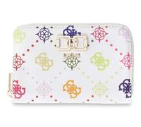 GUESS Purse Emelie Logo SLG Zip Around Wallet Multi Logo White