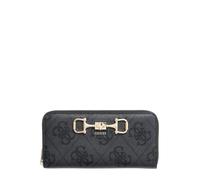 GUESS Purse Janie Logo SLG Zip Around Wallet Coal Logo Dark Grey