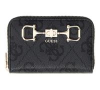 GUESS Purse Janie Logo SLG Zip Around Wallet Coal Logo Dark Grey