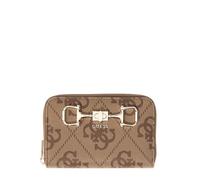 GUESS Women's Latte Printed Pu Janie Logo Medium Zip-Around Wallet