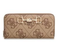 GUESS Purse Janie Logo SLG Zip Around Wallet Latte Logo Light Brown