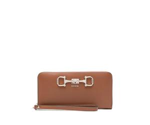 GUESS Purse Janie SLG Zip Around Wallet Cognac Brown