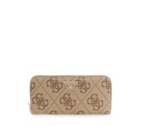 GUESS Wallet Laurel II Large Zip Around Wallet Latte Logo/Brown Brown