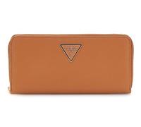 GUESS Women's Wallet with Zip, Synthetic Leather, Cognac Colour, Triangular Logo