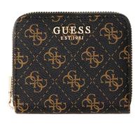 GUESS Purse Laurel II SLG Small Zip Around Wallet Brown Logo Dark Brown
