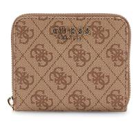 GUESS purse Laurel II SLG Small Zip Around Wallet Latte Logo