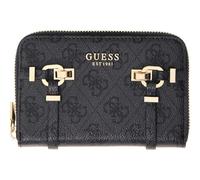 GUESS Purse Leona Logo SLG Zip Around Wallet Coal Logo Dark Grey