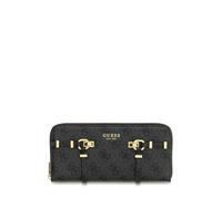 GUESS Purse Leona Logo SLG Zip Around Wallet Coal Logo Dark Grey