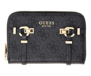 GUESS Purse Leona Logo SLG Zip Around Wallet Coal Logo Dark Grey