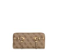 GUESS Purse Leona Logo SLG Zip Around Wallet Latte Logo Light Brown