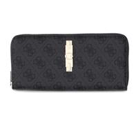 GUESS Purse Yvonne Logo SLG Large Zip Around Wallet Coal Logo Dark Grey
