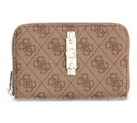 GUESS Purse Yvonne Logo SLG Medium Zip Around Wallet Latte Logo Light Brown