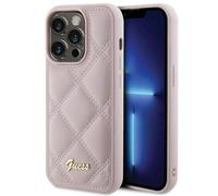 Guess Quilted Metal Logo Case for iphone 15 Pro 6.1" Pink - GUHCP15LPSQSQSP