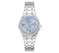 Guess Quinn Women's Stainless Steel 36mm Silver Stainless Steel Bracelet Watch 5 Bar Blue Dial Date Display GW1009L1
