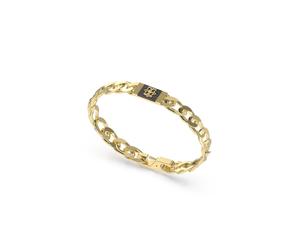 GUESS Rebel Moon Men's Gold Tone Tag ID Bracelet