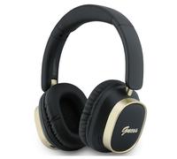 Guess Rectangle Metal Script Logo ENC On Ear Wireless Headphone Black