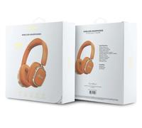 Guess Rectangle Metal Script Logo ENC On Ear Wireless Headphone Orange