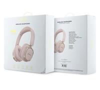 Guess Rectangle Metal Script Logo ENC On Ear Wireless Headphone Pink
