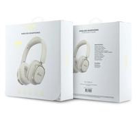 Guess Rectangle Metal Script Logo ENC On Ear Wireless Headphone White