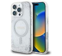 Guess Resin Gradient Glitter Hardcase with MagSafe for iPhone 16 Pro 6.3" Silver - GUHMP16LRGRGES