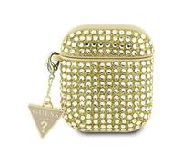 Guess Rhinestone Triangle Charm Case, Gold - AirPods 1/2