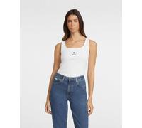 Guess Rib Embroider Sleeveless T-Shirt White Women - XS